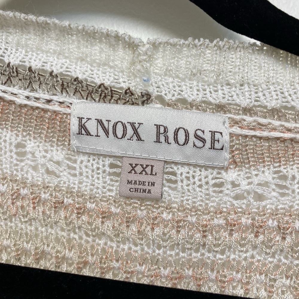 Knox Rose Cardigan Women Size 2XL Open Front Long Sleeve Stripes Earth Tones - Picture 7 of 9